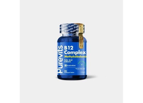 PUREVITS Vitamin B12 Complex - Folic Acid –  Biotin – 30 Adet Dilaltı Tablet