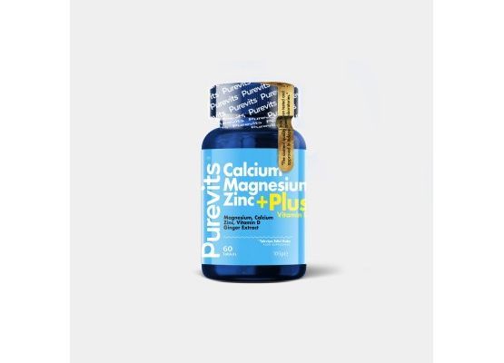 PUREVITS Kalsiyum – Magnezyum- Çinko- Vitamin D Plus - 60 Adet Tablet