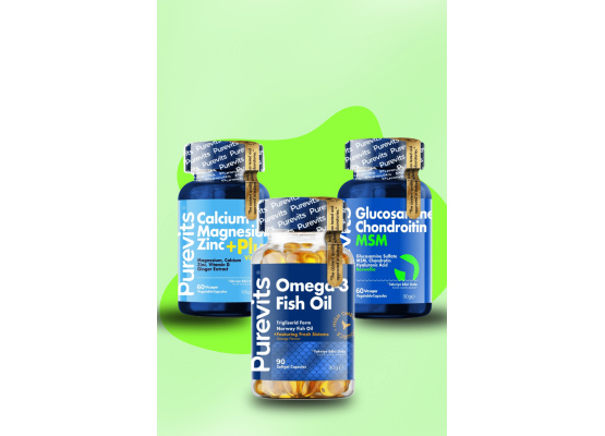 Purevits Kalsiyum - Omega 3 - Glukozamin Set