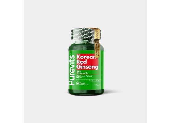 PUREVITS Kırmızı Kore Ginseng- Korean Red Ginseng 500 mg – 60 Vegan Kapsül