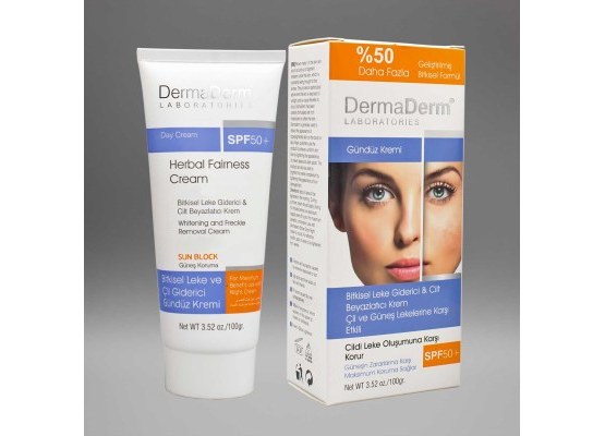 Dermaderm Bitkisel Leke Giderici Krem Spf 50+ Cilt Tonu Eşitleyici